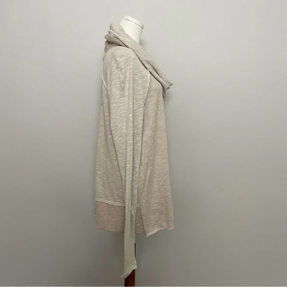 Free People Beach Top Tunic Two Body Corps Deux Cowl Relaxed Fit Lounge Oatmeal - Picture 8 of 15